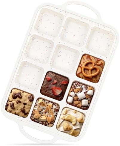 Vinino Silicone Brownie Pan with Dividers, 1 Pack with Metal Frame