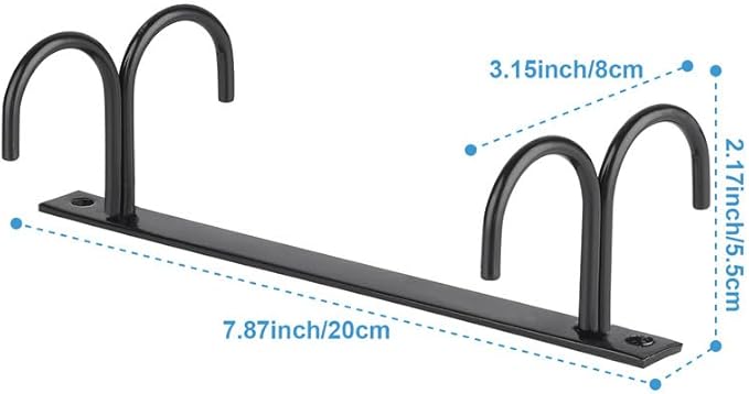 Mug Rack Under Cabinet - Coffee Cup Holder, 8 Mugs Hooks Under Shelf, Display Hanging Cups Drying Hook for Bar Kitchen Utensils Black