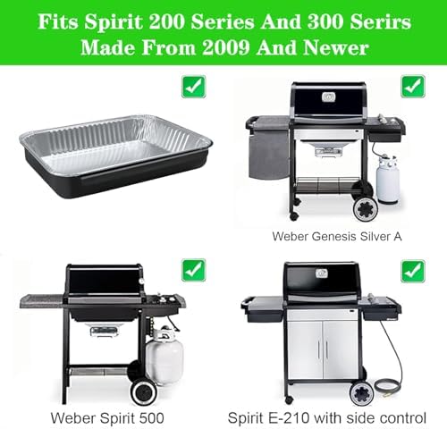 GARNETIN Grease Catch Pan for Weber Spirit & Genesis II Grills with Liners