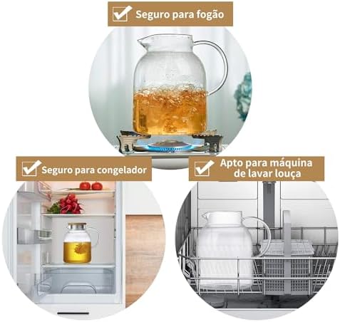 Large Glass Teapot with Infuser, Stovetop Safe, Thickened Heat Resistant Borosilicate Glass, 68 fl oz Glass Tea Kettle with Stainless Lid