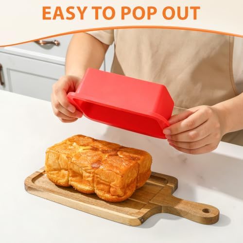 CAKETIME Mini Loaf Pans - 5.7x3.3 Silicone Bread Loaf Pans for Baking