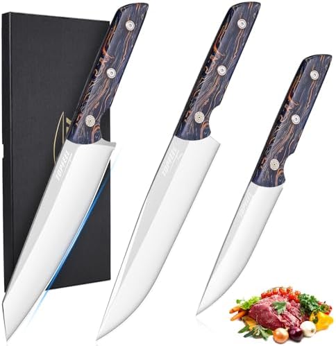Topfeel 3-Piece Kitchen Knife Set, 5Cr15MoV High Carbon Stainless Steel