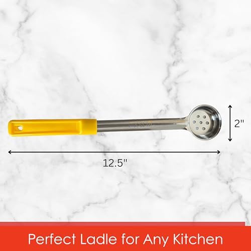 1 oz Slotted Stainless Steel Portion Control Ladle Spoodle - [Pack of 2]