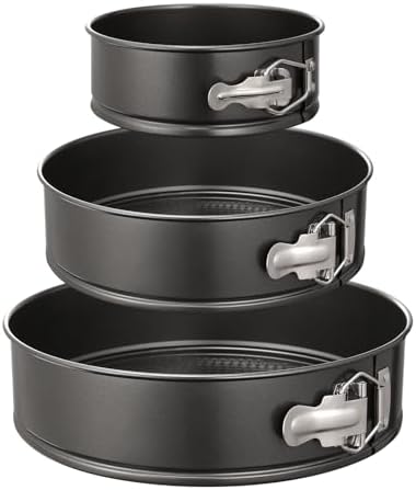 HIWARE Springform Pan Set of 3 Non-stick Leakproof Round Cake Pan Set Includes 3 Pieces 6" 8" 10"