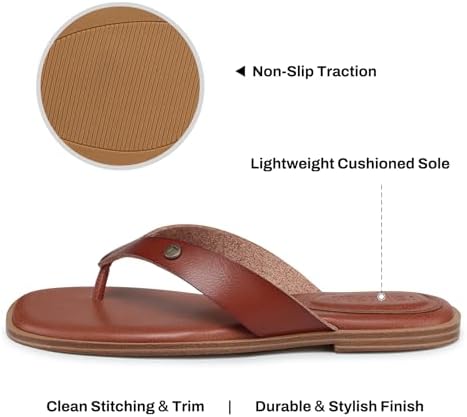 TEMOFON Flip Flops for Women Dressy: Comfortable Flat Tong Sandals 2026 Slip on Summer Casual Beach Walking Shoes