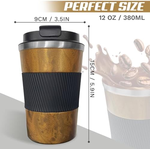 Vacuum Insulated Stainless Steel Travel Coffee Mug,Leak Proof Cup with Lid