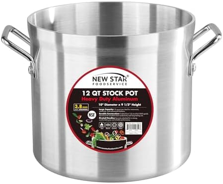 New Star Foodservice 12 Qt Aluminum Stock Pot, No Cover