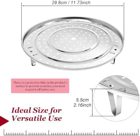 Steamer Rack for Pots, 11.8 inch 304 Stainless Steel Steamer Insert for Pot with Removable Legs, Steaming Rack for Vegetables, Dumplings, Tamales, Seafood