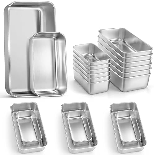 LIANYU Loaf Pan Set, 9x5Inch Bread Pans & 6.3x3.5Inch Mini Bread Baking Pan