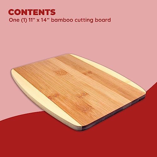 Bamboo Cutting Board – 11 x 14 Inch Large Kitchen Board for Meal Prep & Serving | Durable, Sustainable Bamboo Chopping Board for Fruits, Veggies, and Charcuterie | Eco-Friendly, Easy to Clean