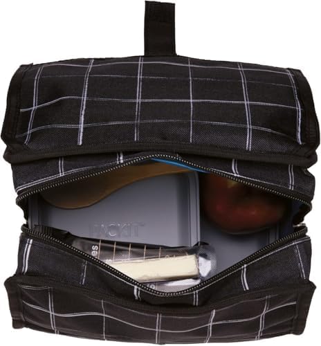 PackIt Freezable Lunch Bag, Black Grid