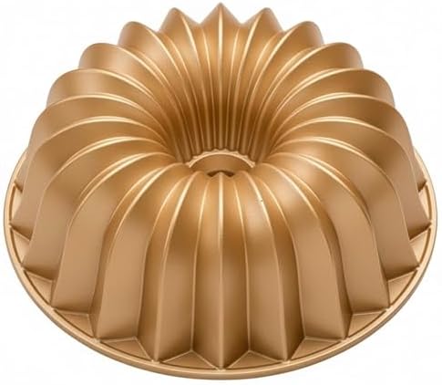NutriChef Cake Pan - 10 Cups Die Cast Fluted Aluminum Cake Mold, Nonstick for Easy Release and Even Bake, Durable Design, Ideal for Desserts and Casseroles