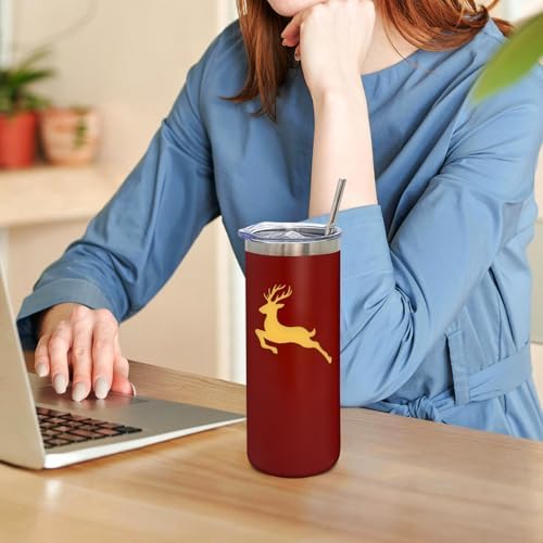 YOUKE OLA 32 Pack Stainless Steel Skinny Tumblers Bulk Straight Double Wall Powder Coated Insulated Tumbler with Lid and Straw for Laser Engrave, DIY Gift, 20oz Mix Colors