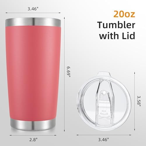 20 oz Tumbler with Lid Stainless Steel Insulated Tumblers, 1 Pack