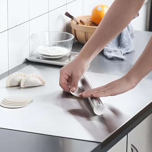 Stainless Steel Cutting Board for Kitchen, Extra Large Cutting Board Non Toxic, Metal Cutting Boards for Kitchen,Chopping Board for Meat, Veggies, Fruits and Kneading （70 x 50cm/27.6 x 19.7 inch）