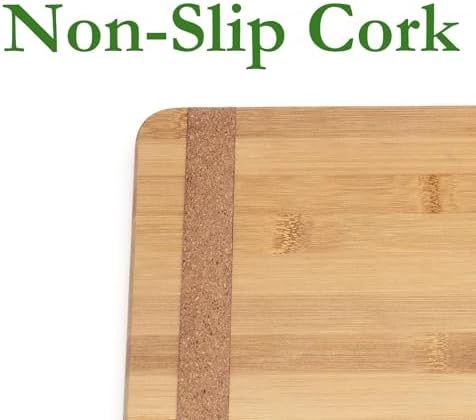 Lipper International Bamboo Wood Kitchen Cutting and Serving Board with Non-Slip Cork Backing, Large, 15-3/4" x 11-3/4" x 5/8"