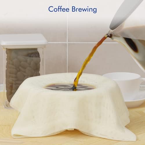 3 PCS Reusable Cheesecloth Bag & Nut Milk Bags, Grade 100, 14x14 Inch Hemmed Cheese Cloth for Straining Craft, 100% Cotton Unbleached Cloth Strainer for Cooking, Baking, Juicing, Cheese Making