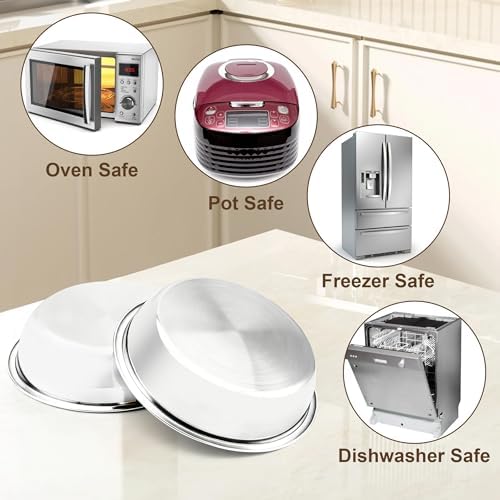 Cake Pan Set of 3-8 Inch Stainless Steel Cake Pans with 100 Parchment Paper, Nonstick, Mirror Finish for Easy Release, Even Baking, Dishwasher Safe, Round Cake Pans for Birthday, Banquet