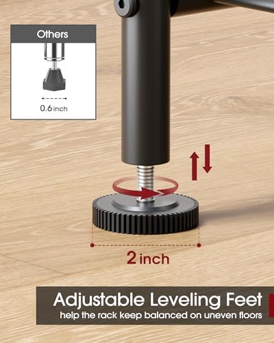 Sakugi 3-Tier Metal Storage Shelves Adjustable Feet, 18"x12"x30", Black