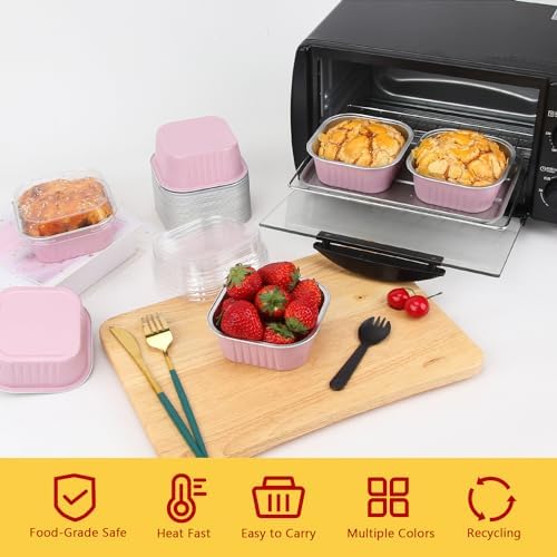 LNYZQUS 10oz Mini Cake Pans with Lids, Small Cinnamon Roll Containers