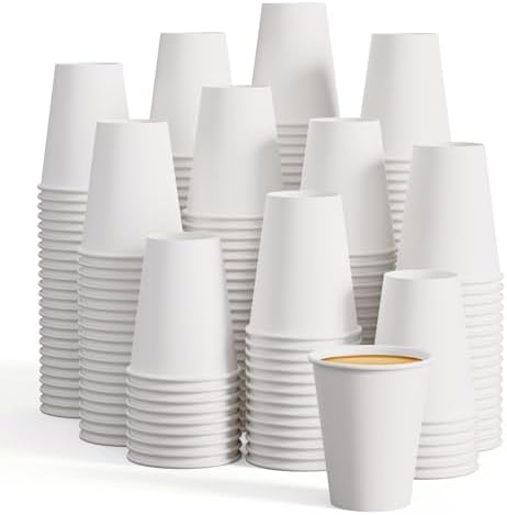 LITOPAK 240 Pack 12 oz Paper Cups, White Disposable Coffee Cups