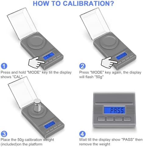 Fuzion Digital Milligram Scale 50g/0.001g, Powder Scale 6-in-1 Kit