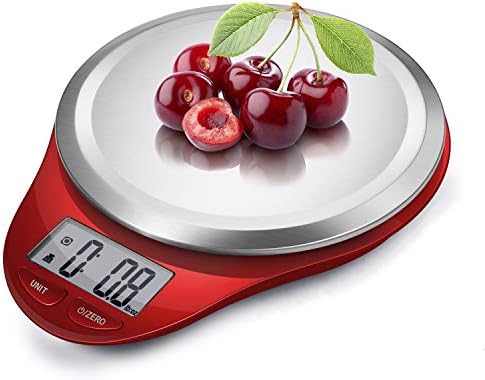 NUTRI FIT Food Scale Digital Kitchen Scale Weight Grams and Ounces Red