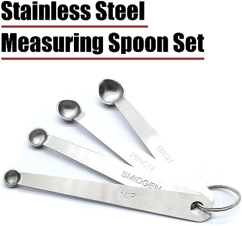 Luomorgo 4 Pcs/Set Measuring Spoons, Stainless Steel Tablespoons