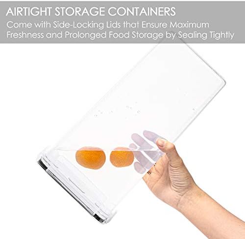 Vtopmart Airtight Food Storage Containers, 4 Pack, 2.8L, Black