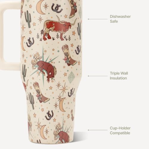 HydroJug Traveler 32oz, Insulated Tumbler with Handle & Straw, Rodeo