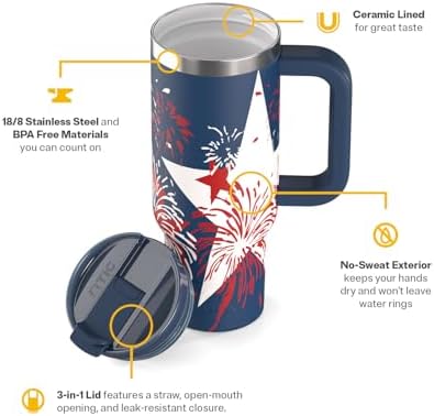 RTIC 30oz Road Trip Tumbler, Insulated, Ceramic Lined, Fireworks