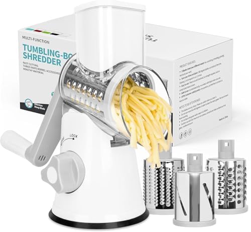 X Home Rotary Cheese Grater for Kitchen, White