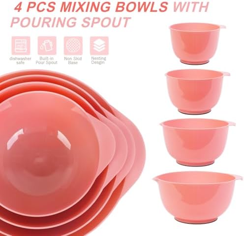BoxedHome Classic Mixing Bowls Set of 4, 4.5, 3.5, 2.5 and 1.7 quarts