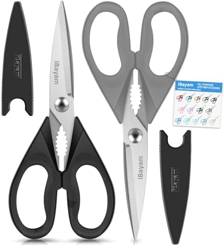 iBayam 8.7" All Purpose Kitchen Shears Heavy Duty with Protective Sheath