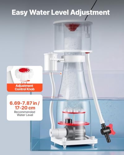 VEVOR Protein Skimmer for 106-185 Gal Saltwater Aquariums In Sump with Pump, Protein Skimmer with DC Pinwheel Pump, Adjustable Control, for 106-185 Gal Saltwater Aquarium & Reef Tank, In Sump Use Only