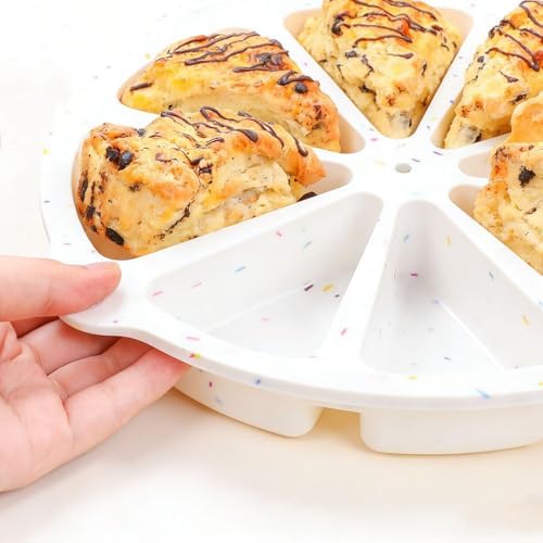 SHEbaking Scone Pan Silicone Scone Molds Scone Pans for Baking 8-Cavity Wedge Pan Slice Cake Mold for Pie,Pizza,Brownies BPA free