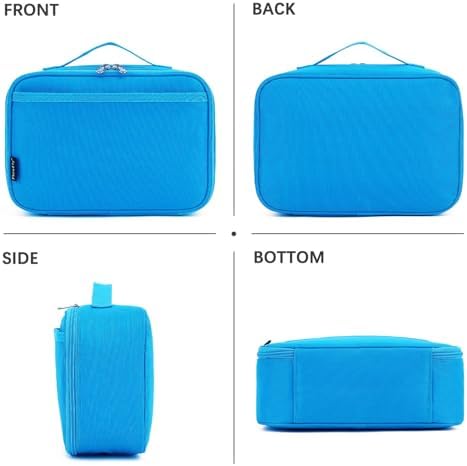 FlowFly Kids Lunch box Insulated Soft Bag Mini Cooler Back to School Thermal Meal Tote Kit for Girls, Boys, Blue