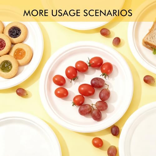 RACETOP Compostable Small Paper Plates 6 Inch [300 Pack]