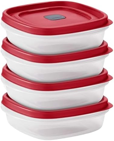 Tribello 3-Cup Food Storage Containers with Vented Lids – BPA-Free Plastic Sandwich Containers – Microwave, Freezer, Dishwasher Safe – Stackable Reusable Meal Prep Containers (24 oz) 4 Pack