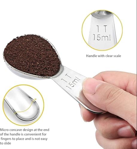 Stainless Steel 1 Tablespoon Measuring Coffee Scoop Spoon (Stainless Steel 3)