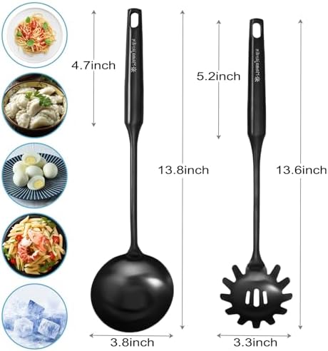 Stainless Steel Ladle - 13.8" Large Metal Ladel，Perfect Gifts