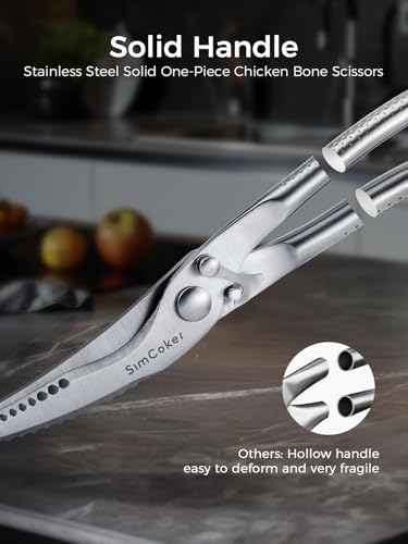 Poultry Shears, Full Steel Bone Cutting Scissors for Chicken & Turkey