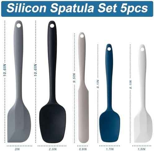 Silicone Spatula Set,5 Piece Food Grade Rubber Spatulas,Multicolor2