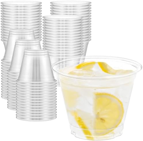 Dealusy 100 Pack 9 oz Clear Plastic Cups
