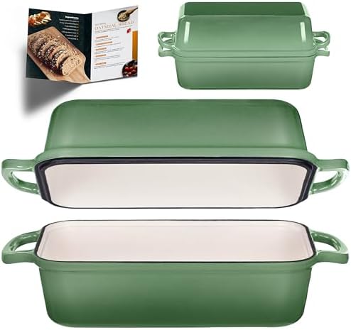 11x5 Inch Cast Iron Bread Pan with Lid, Sourdough Bread Baking