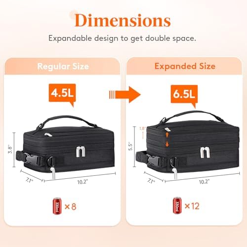 Lifewit Expandable Lunch Box for Men, Insulated Lunch Bag