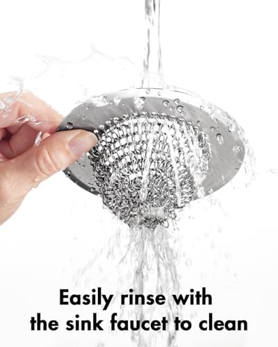 Kitchen Sink Drain Strainer,Patented Reversible Chain Mesh Basket Anti-Clog