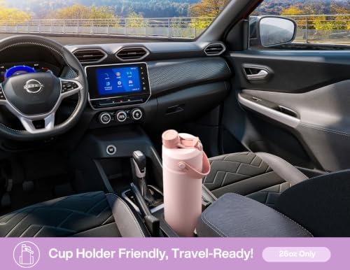 POWCAN 26 oz Insulated Water Bottle with 2-in-1 Straw and Spout Lid, Keep Cold 24H, Leak-Proof, Fits in Car Cup Holder, Stainless Steel Water Bottle for Sports, Travel, Gym, Gift, School (Lavender)