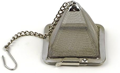 RSVP International Endurance Collection Mesh Loose Leaf Tea Strainer/Infuser Ball, 18/8 Stainless Steel and Dishwasher Safe, Pyramid, 1.75"