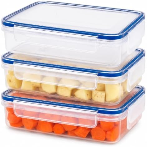 Tribello Food Storage Container with Lid Airtight Lid (40 Oz - 3 Pack)